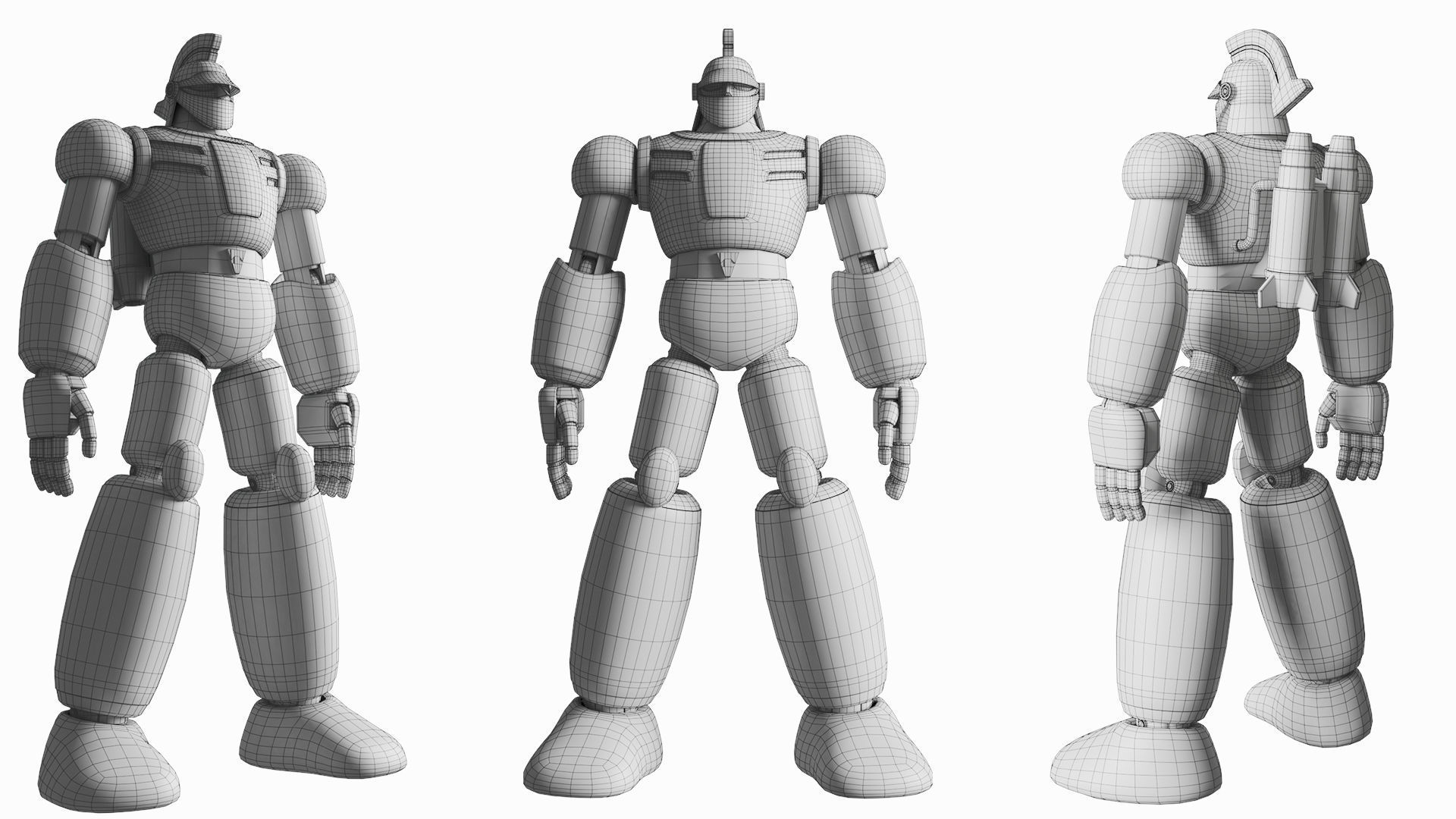 Tetsujin 28 Robot Low-poly 3D model_12
