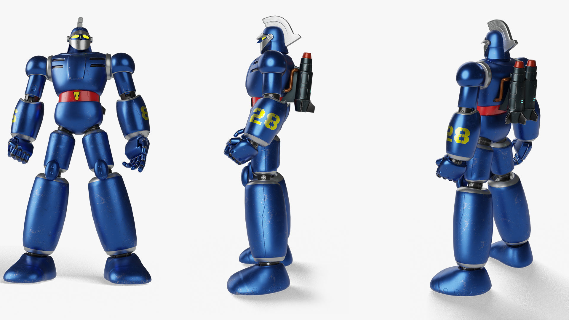 Tetsujin 28 Robot Low-poly 3D model_7
