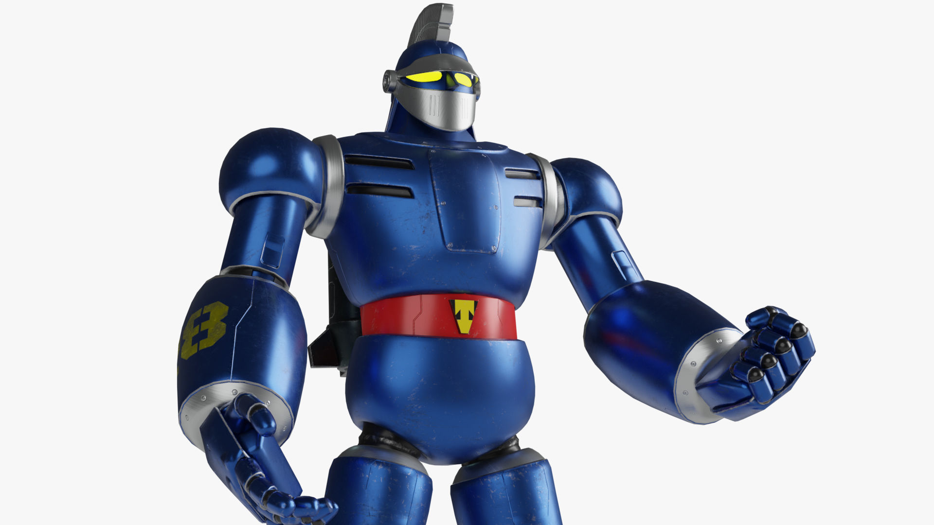 Tetsujin 28 Robot Low-poly 3D model_6