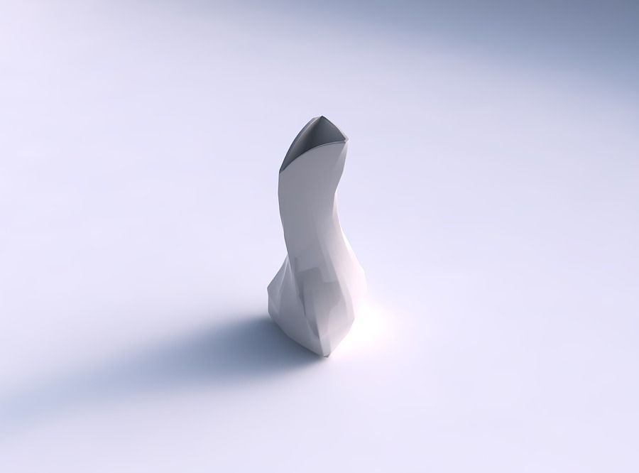 Vase twist puffy bent triangle with uniform polygons 3D print model_0