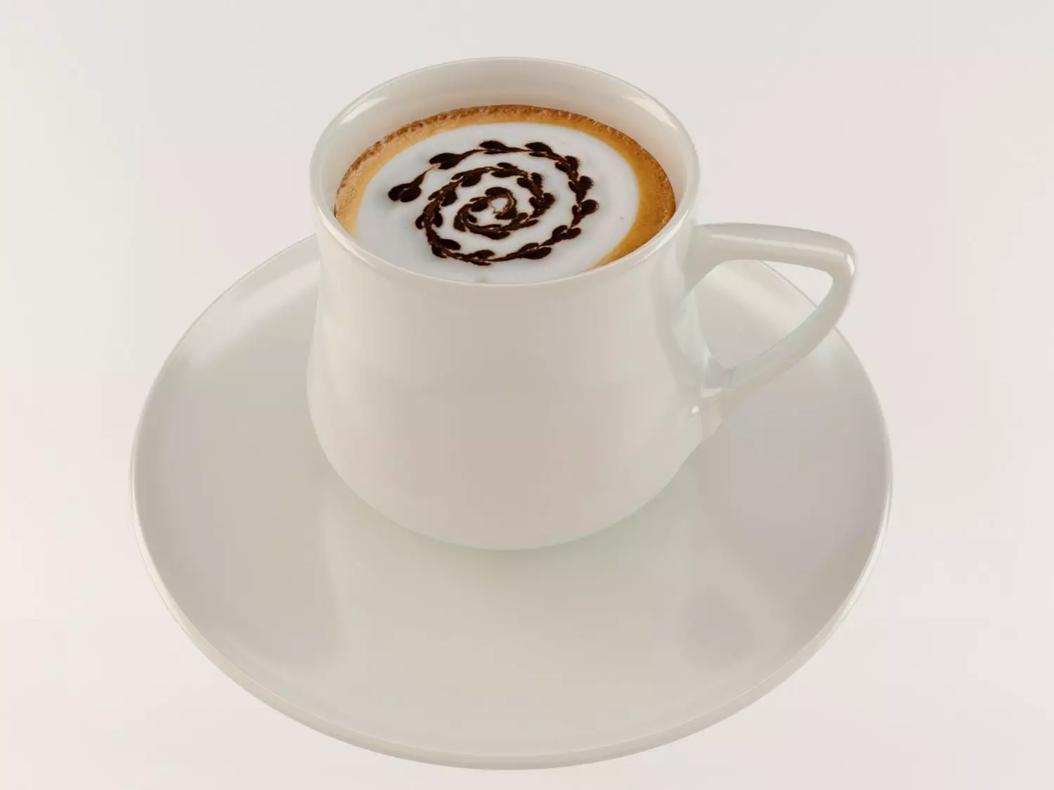 Cup of cappuccino 3D model_0