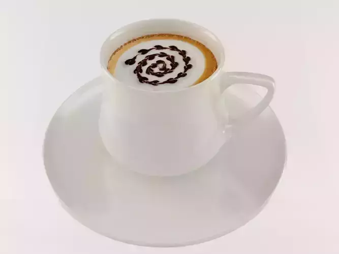 Cup of cappuccino 3D model