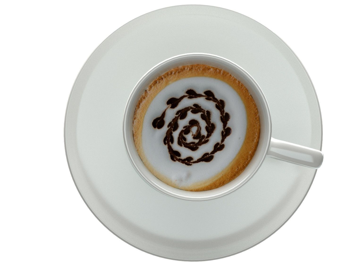 Cup of cappuccino 3D model_3