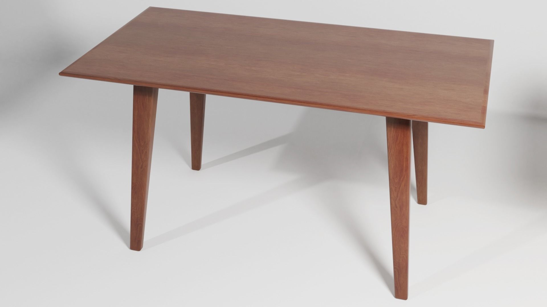 Dark Wooden Dining Table 3D model_2