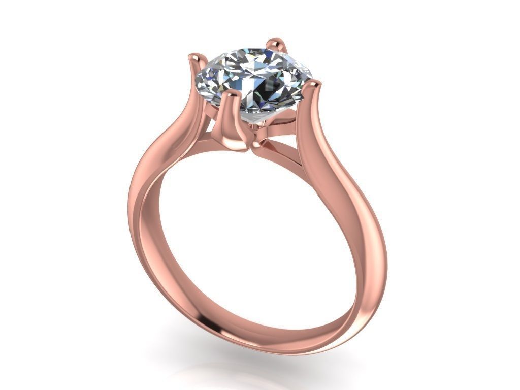 Engagement ring  STL file format ready for 3D Printing - CC48 3D print model_11