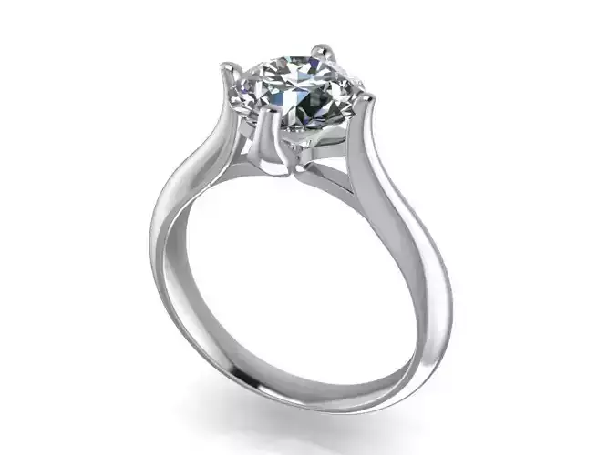 Engagement ring  STL file format ready for 3D Printing - CC48 3D print model