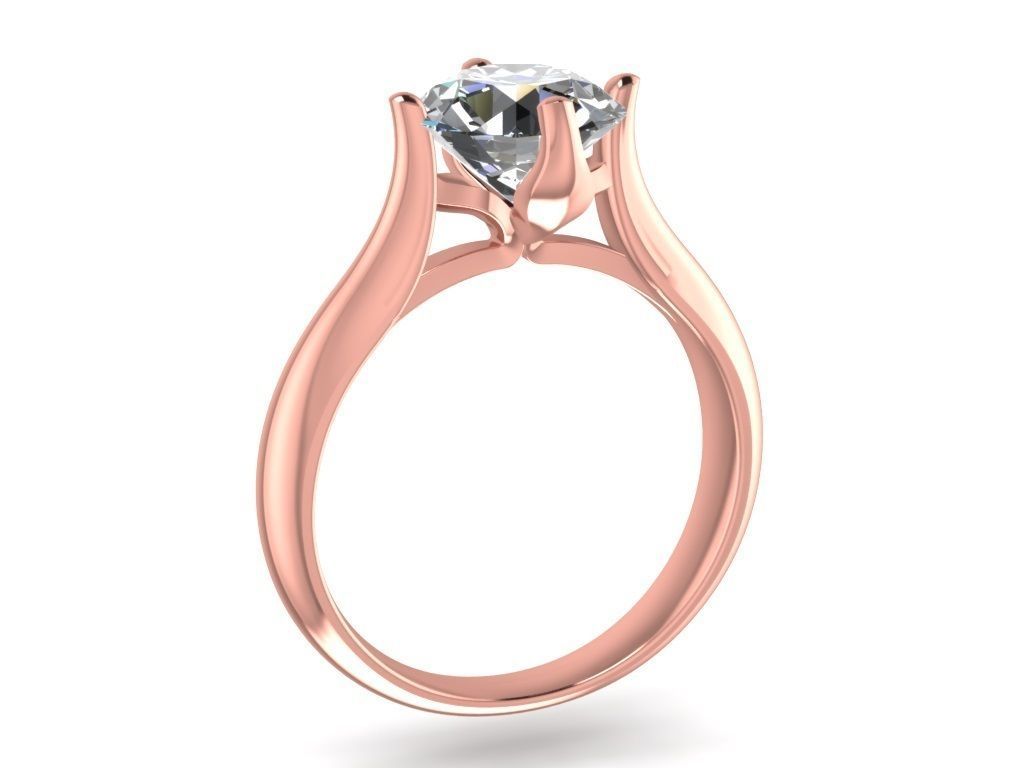 Engagement ring  STL file format ready for 3D Printing - CC48 3D print model_12