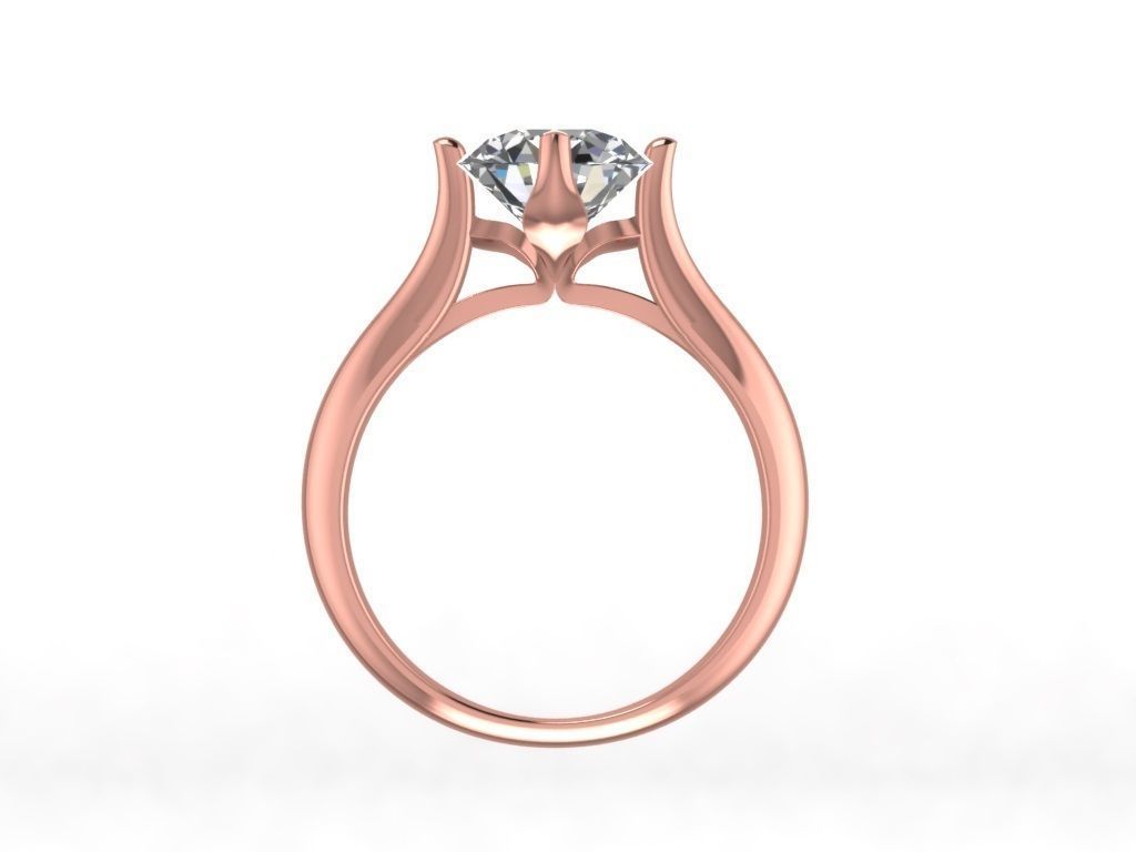 Engagement ring  STL file format ready for 3D Printing - CC48 3D print model_8