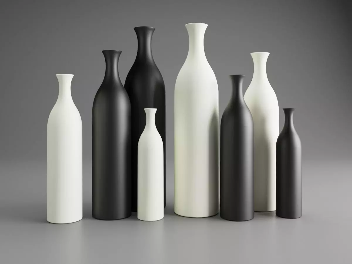 Classy Black and White Vase Free 3D model_0