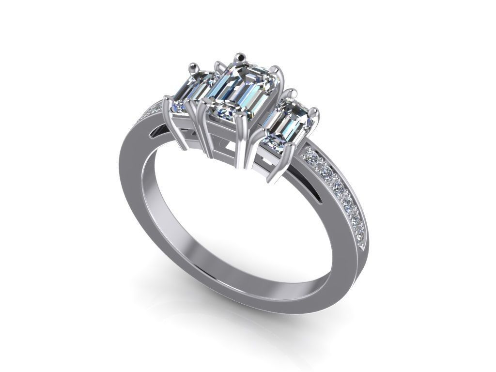 Engagement Ring  STL File Format ready For 3D Printing - CC51 3D print model_2