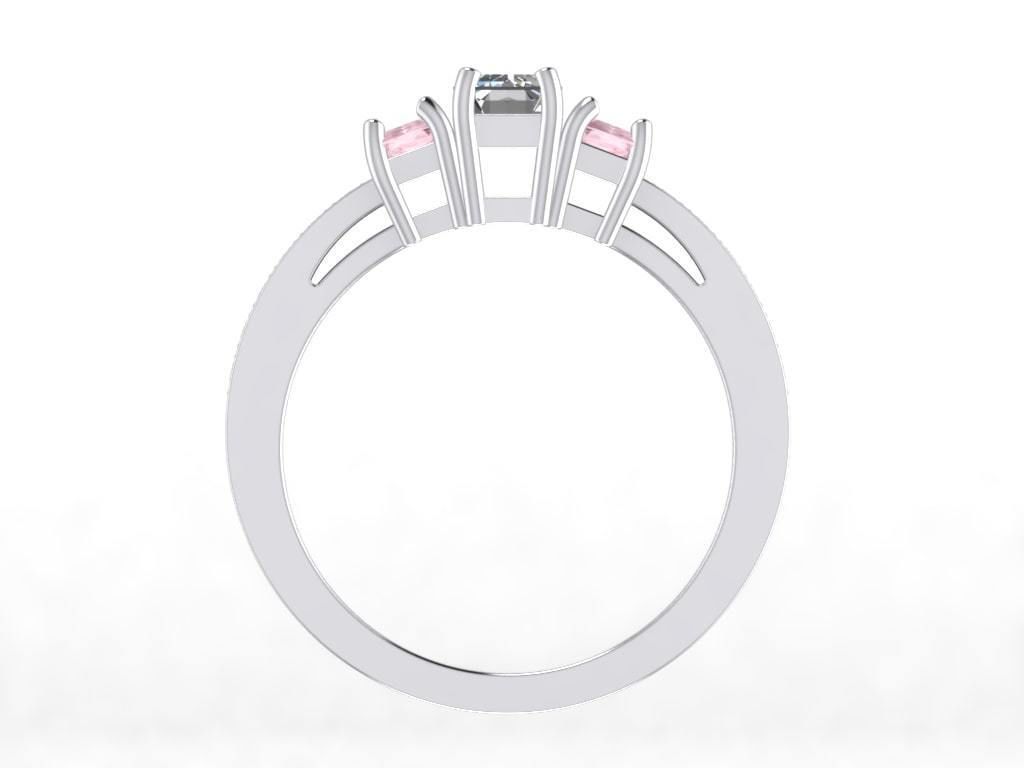 Engagement Ring  STL File Format ready For 3D Printing - CC51 3D print model_8