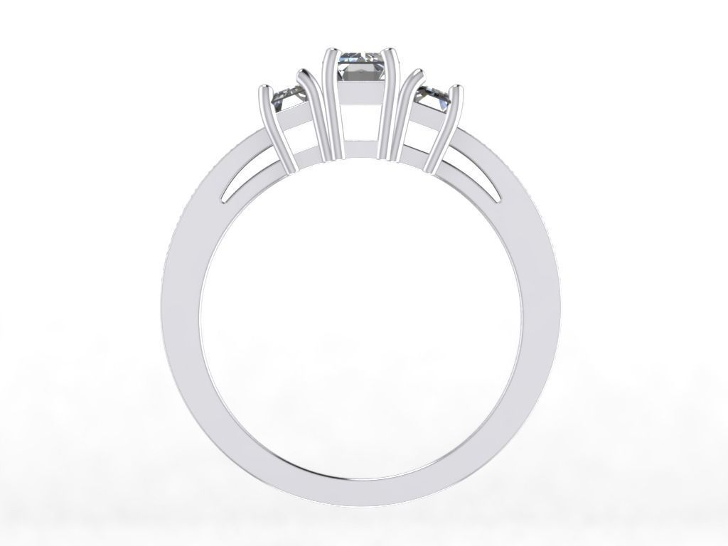 Engagement Ring  STL File Format ready For 3D Printing - CC51 3D print model_3