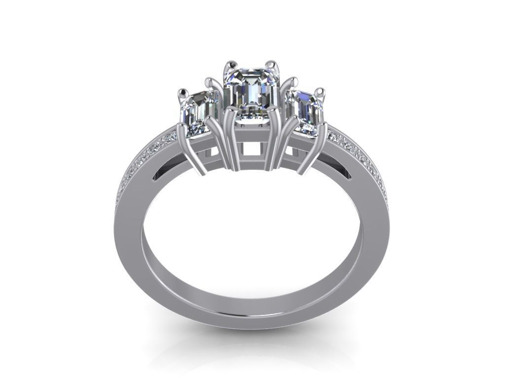 Engagement Ring  STL File Format ready For 3D Printing - CC51 3D print model_5