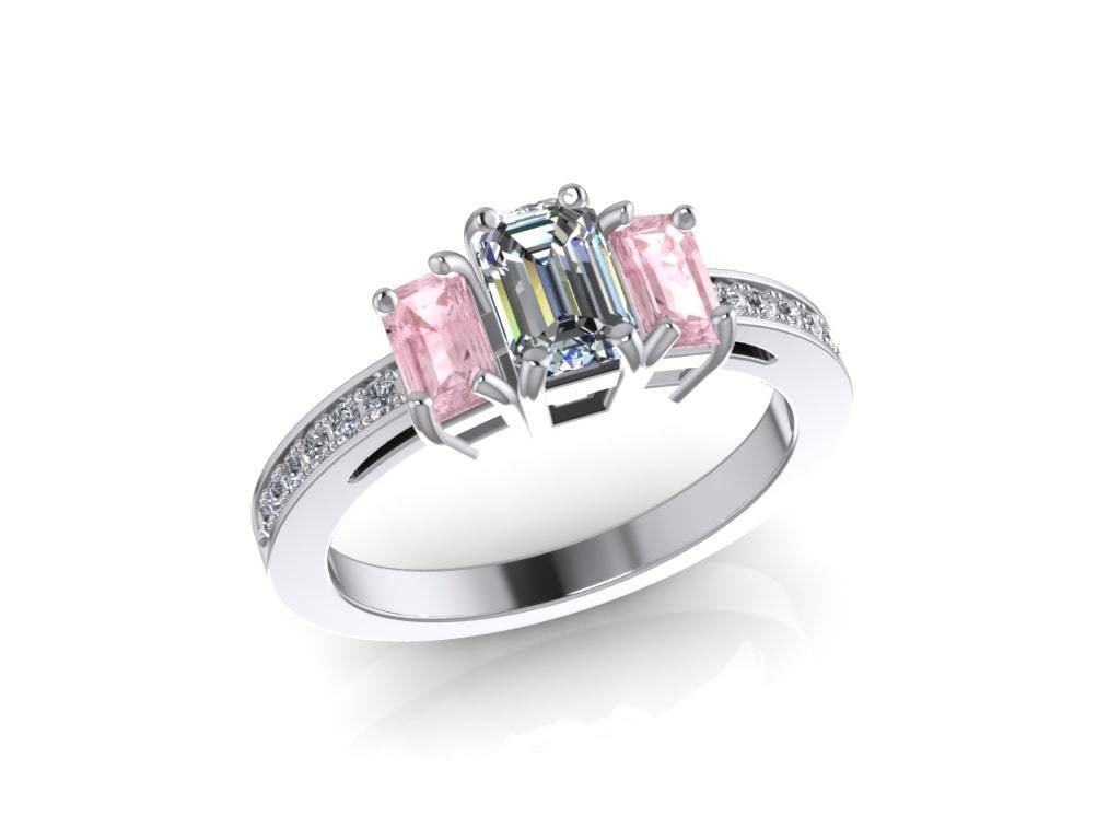 Engagement Ring  STL File Format ready For 3D Printing - CC51 3D print model_12