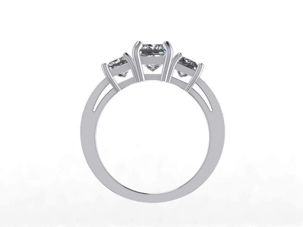 Engagement Ring  STL File Format ready For 3D Printing - CC52 3D print model_4