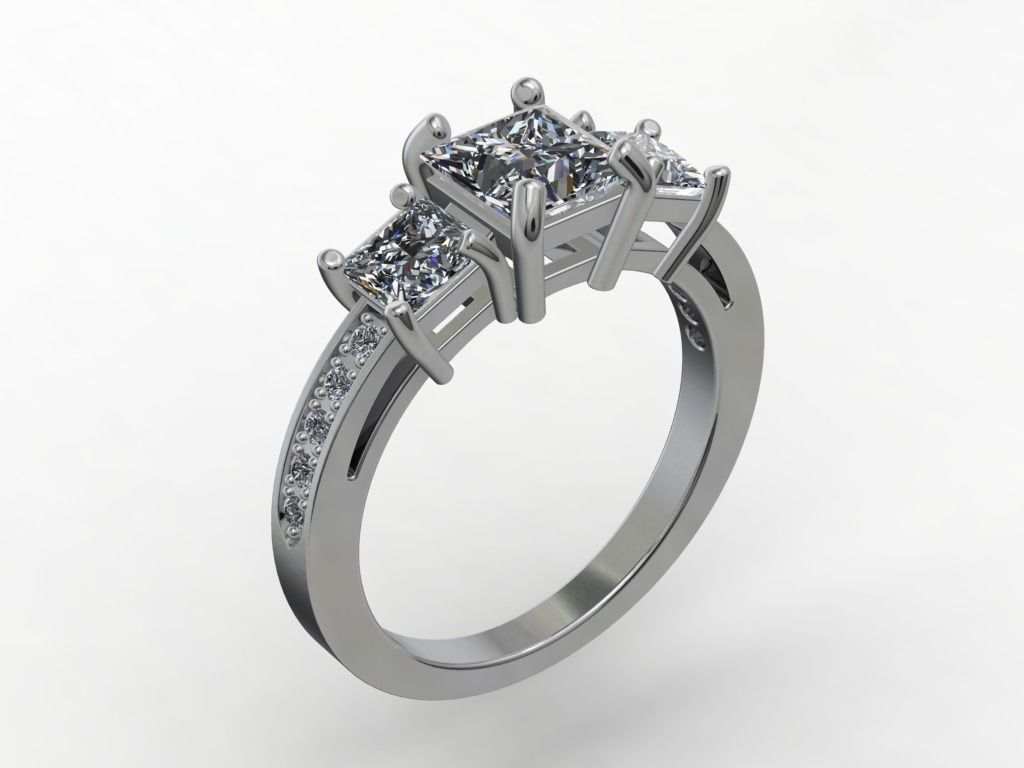 Engagement Ring  STL File Format ready For 3D Printing - CC52 3D print model_7