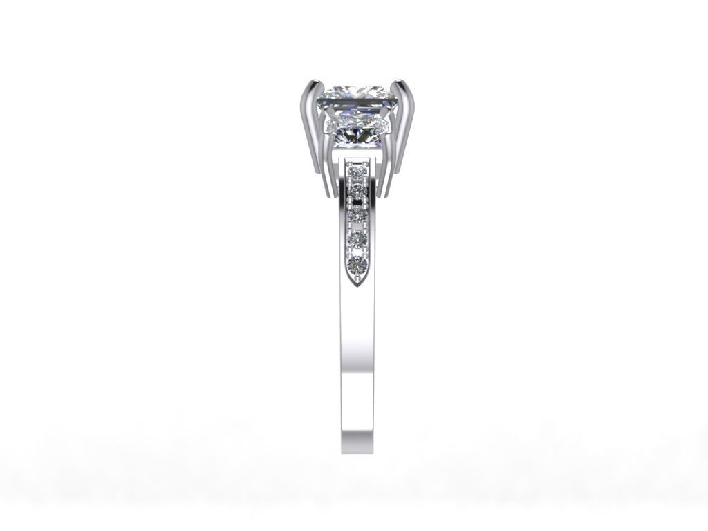 Engagement Ring  STL File Format ready For 3D Printing - CC52 3D print model_5