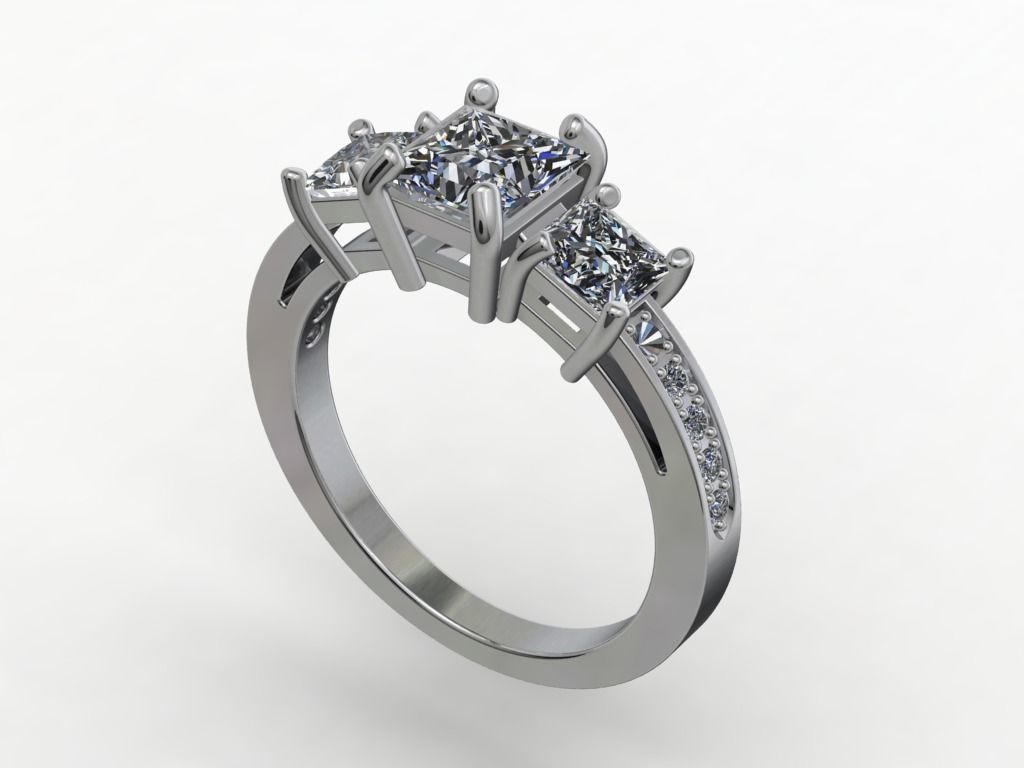 Engagement Ring  STL File Format ready For 3D Printing - CC52 3D print model_8