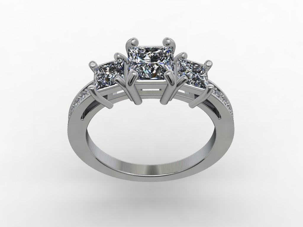 Engagement Ring  STL File Format ready For 3D Printing - CC52 3D print model_6