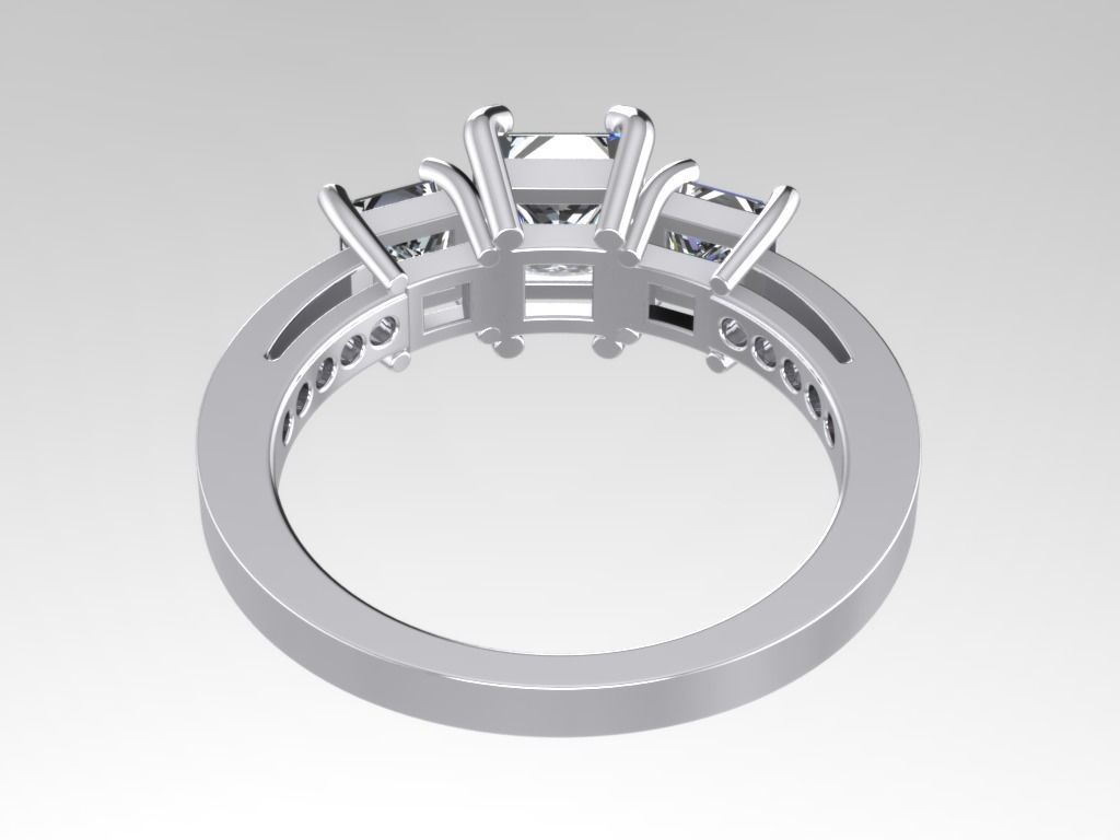 Engagement Ring  STL File Format ready For 3D Printing - CC52 3D print model_9