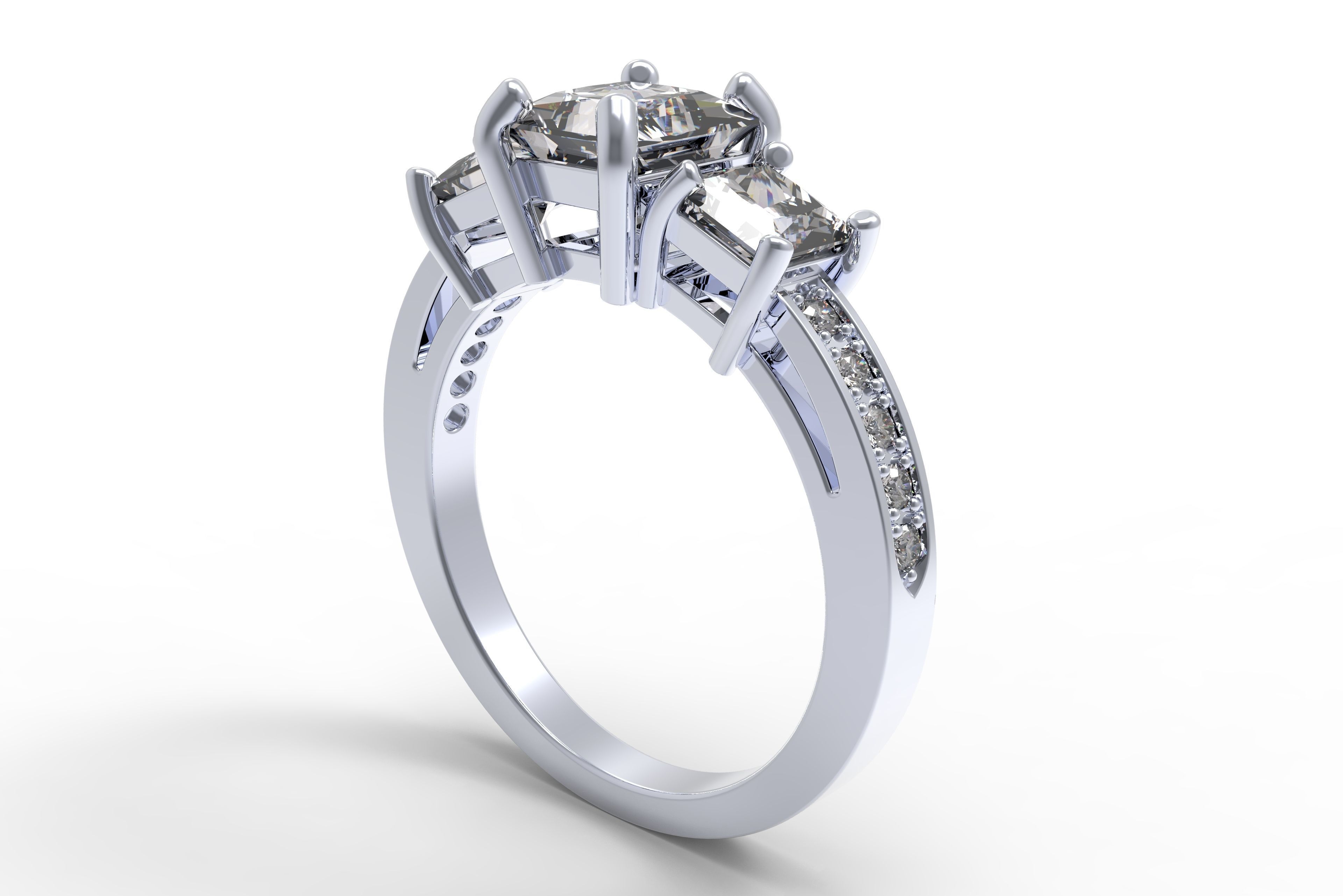 Engagement Ring  STL File Format ready For 3D Printing - CC52 3D print model_2