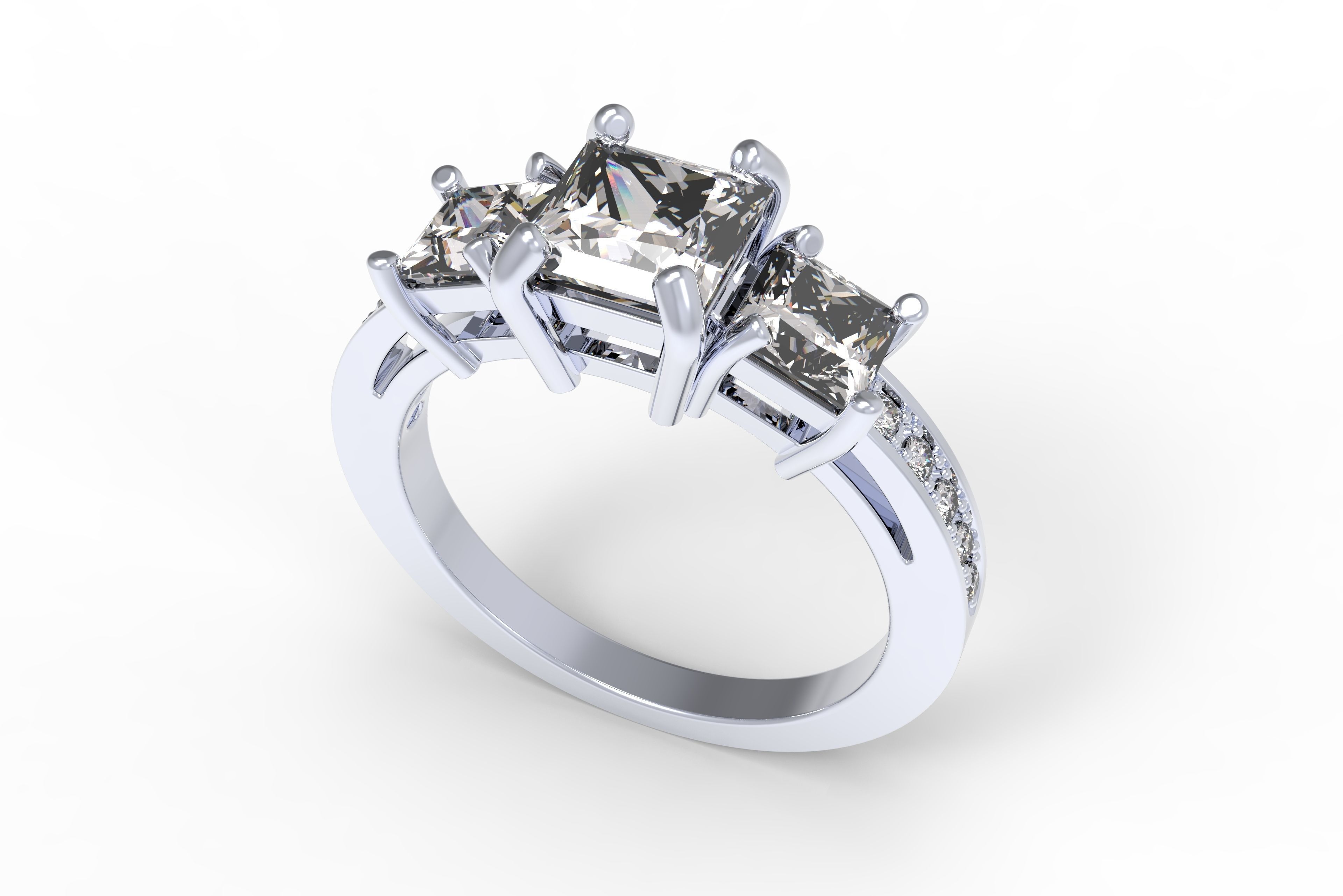 Engagement Ring  STL File Format ready For 3D Printing - CC52 3D print model_1