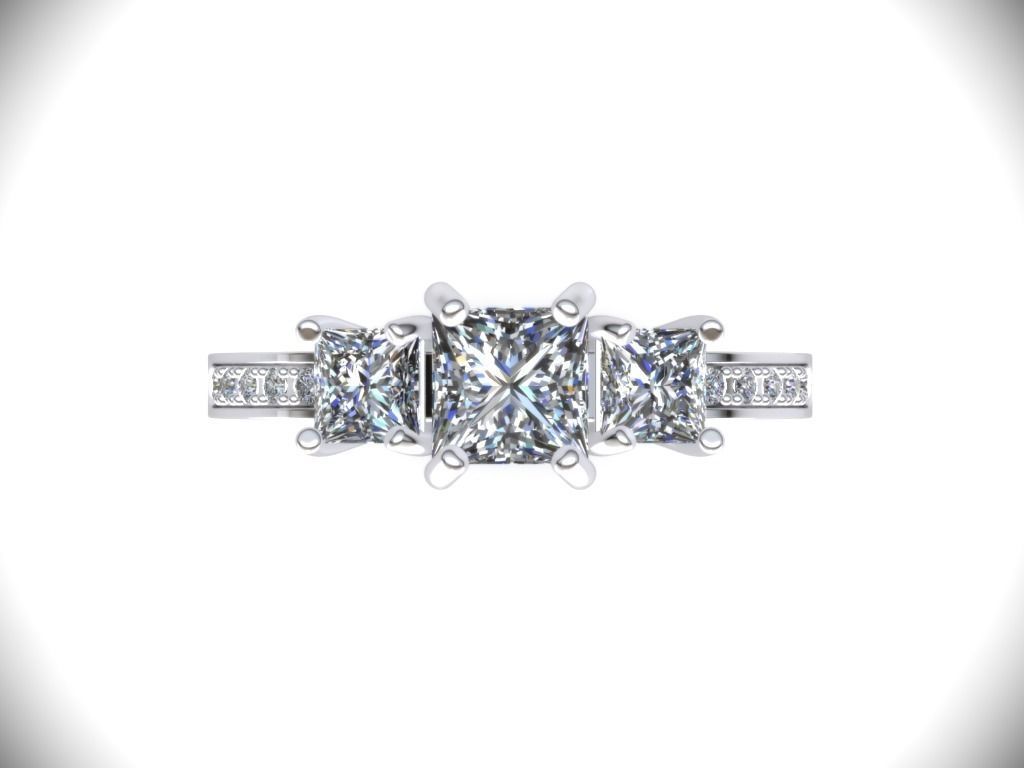 Engagement Ring  STL File Format ready For 3D Printing - CC52 3D print model_3