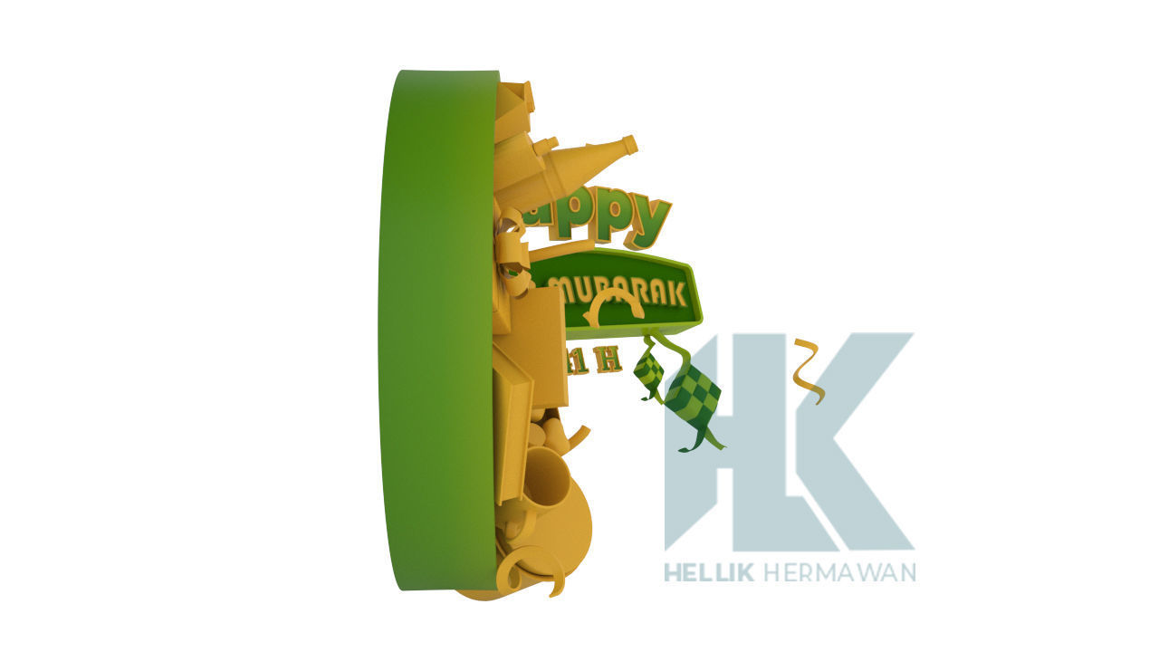 Logo Happy Eid Mubarak 3D model_6