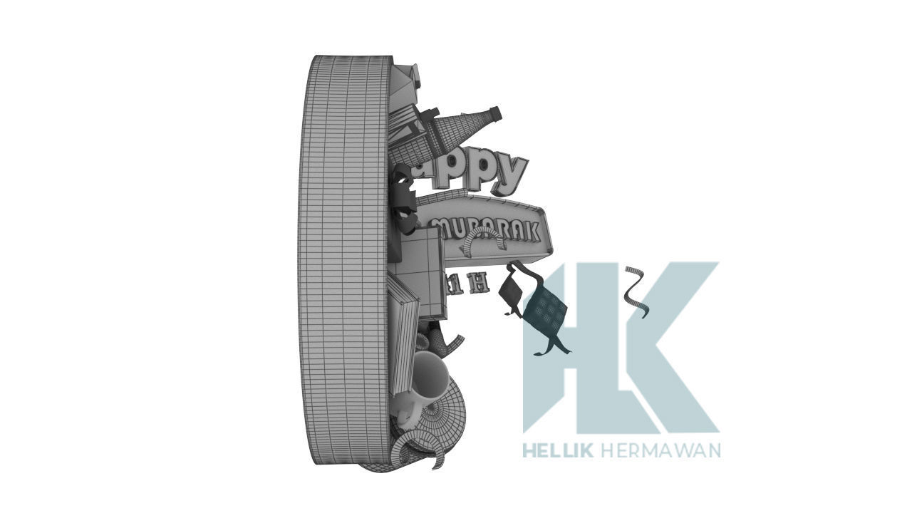 Logo Happy Eid Mubarak 3D model_7