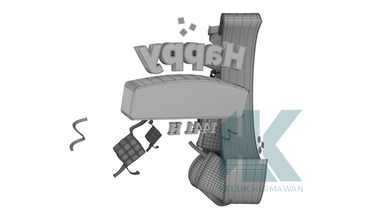 Logo Happy Eid Mubarak 3D model_3