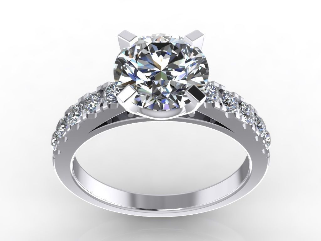 Engagement Ring  STL File Format ready For 3D Printing - CC55 3D print model_7