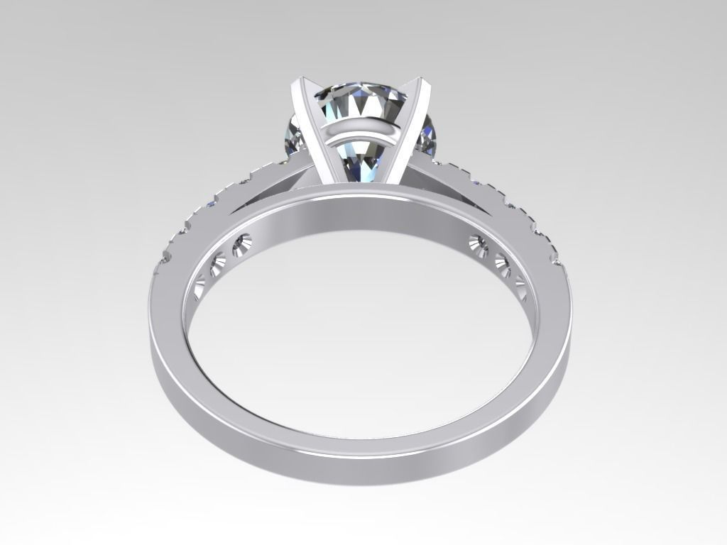 Engagement Ring  STL File Format ready For 3D Printing - CC55 3D print model_6