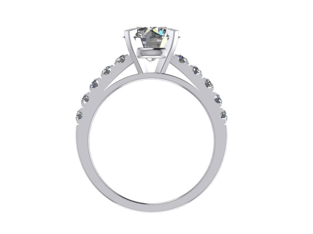 Engagement Ring  STL File Format ready For 3D Printing - CC55 3D print model_3