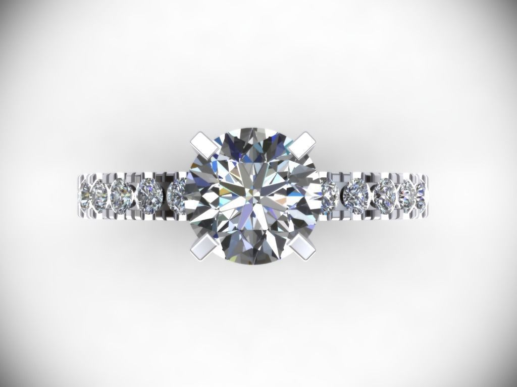 Engagement Ring  STL File Format ready For 3D Printing - CC55 3D print model_5