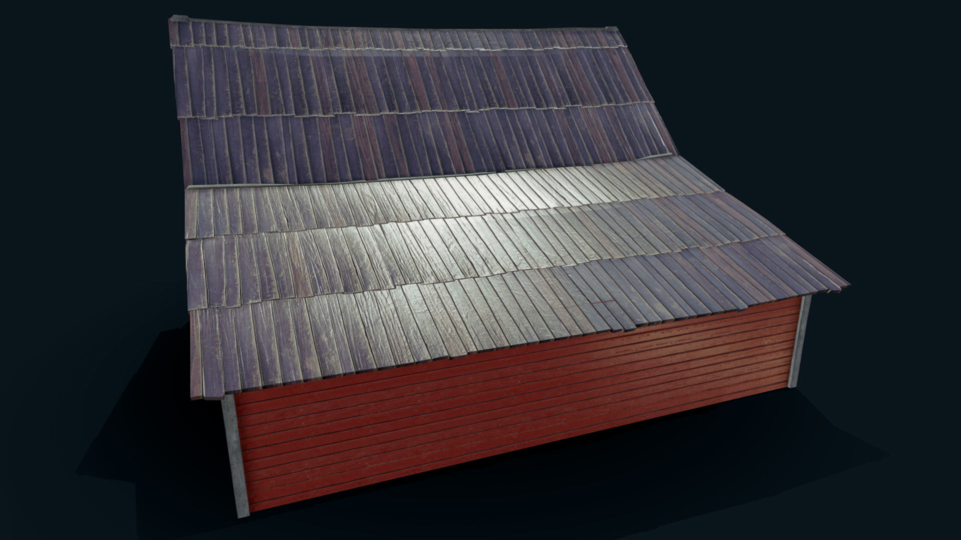 Farm Red Barn Low-poly 3D model_9