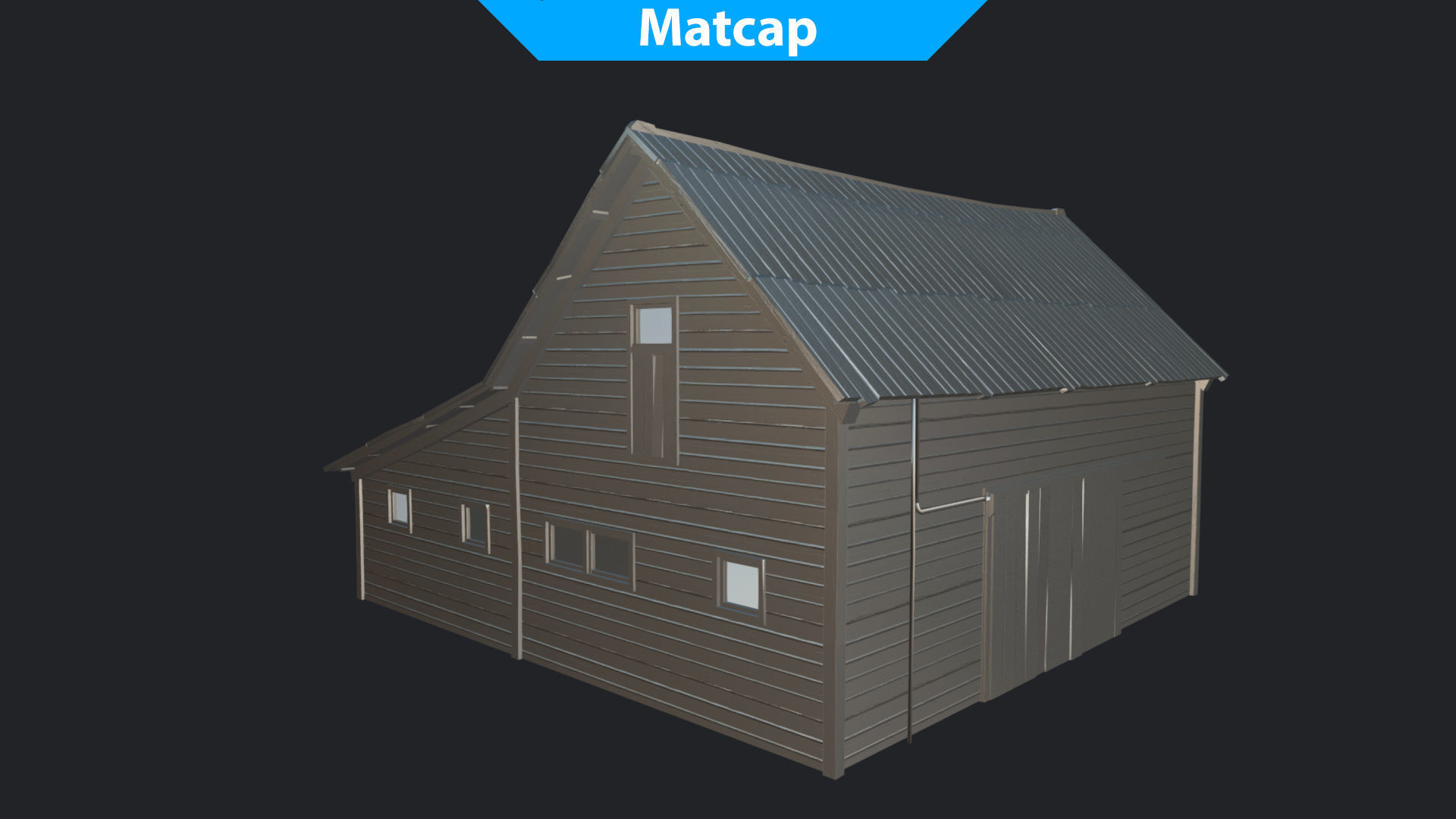 Farm Red Barn Low-poly 3D model_19