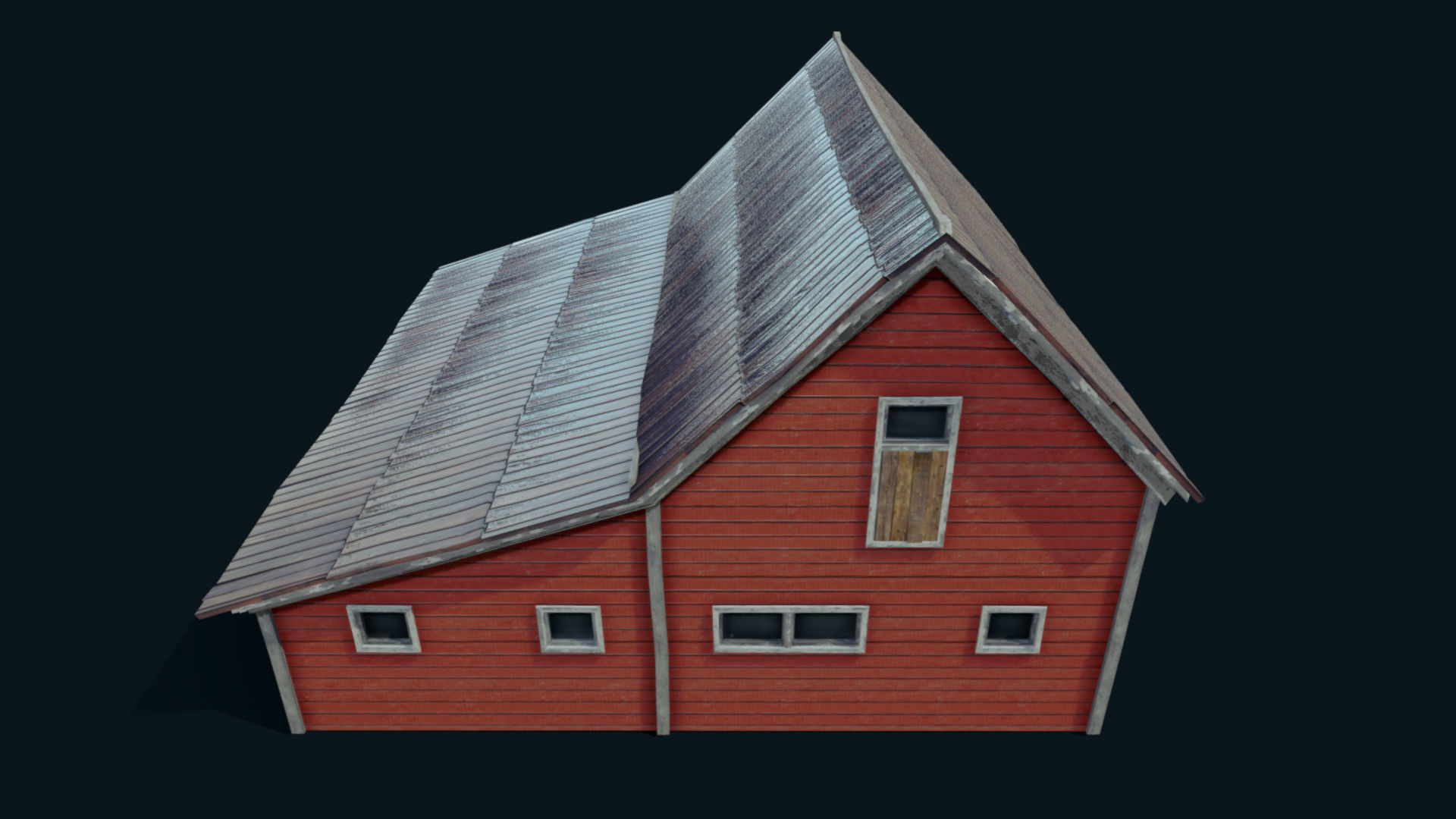 Farm Red Barn Low-poly 3D model_12