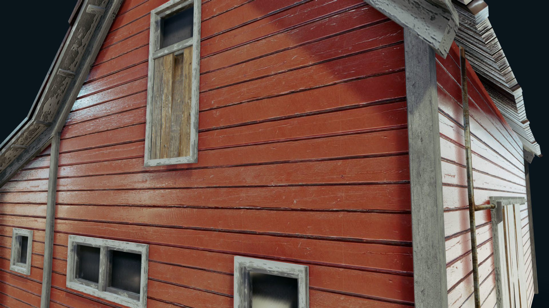 Farm Red Barn Low-poly 3D model_17