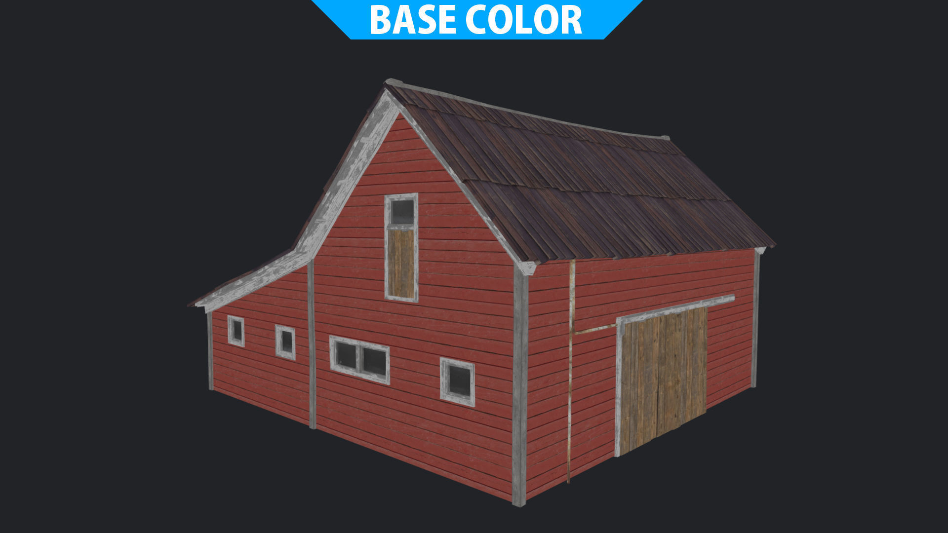Farm Red Barn Low-poly 3D model_18