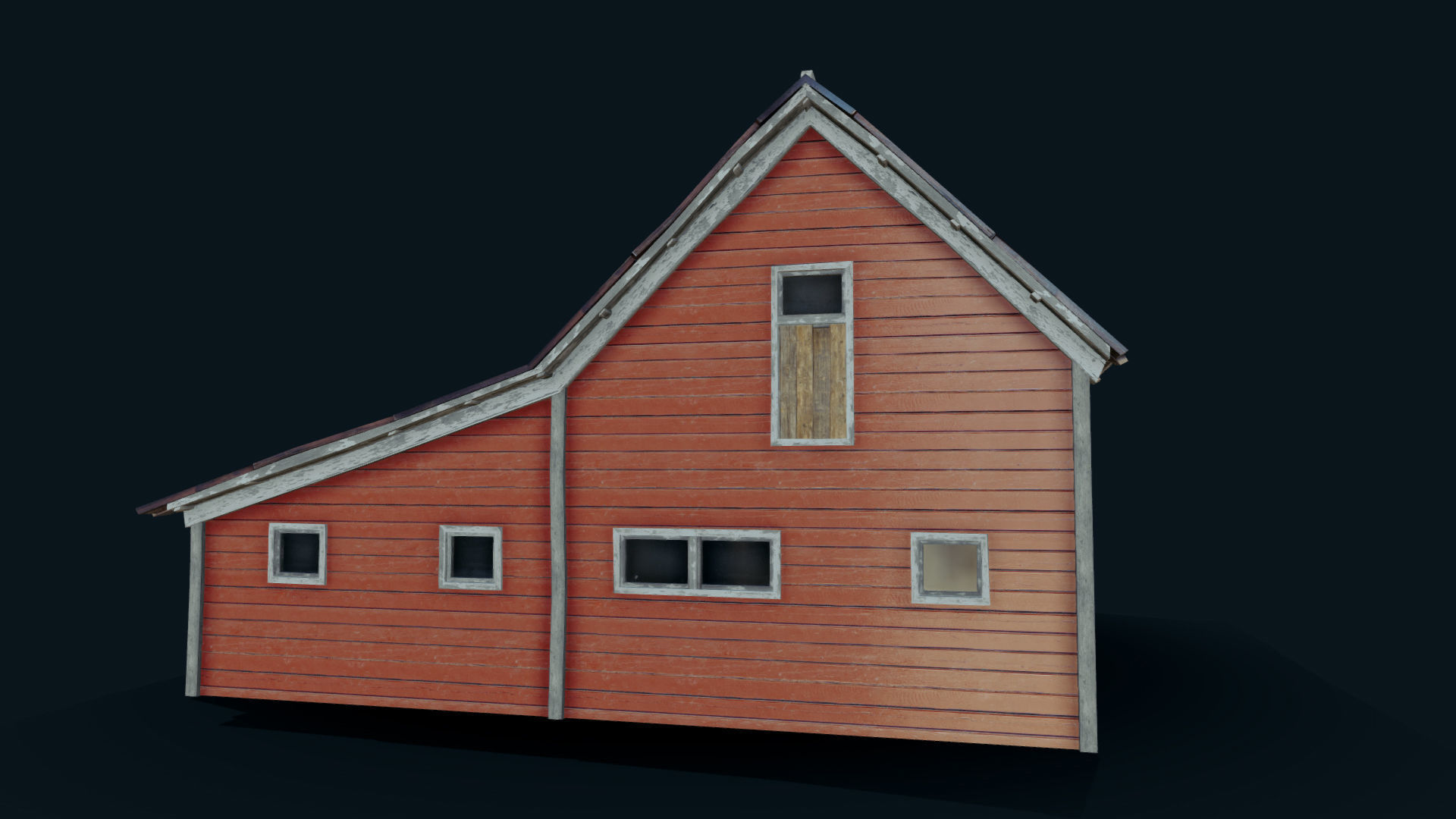 Farm Red Barn Low-poly 3D model_6