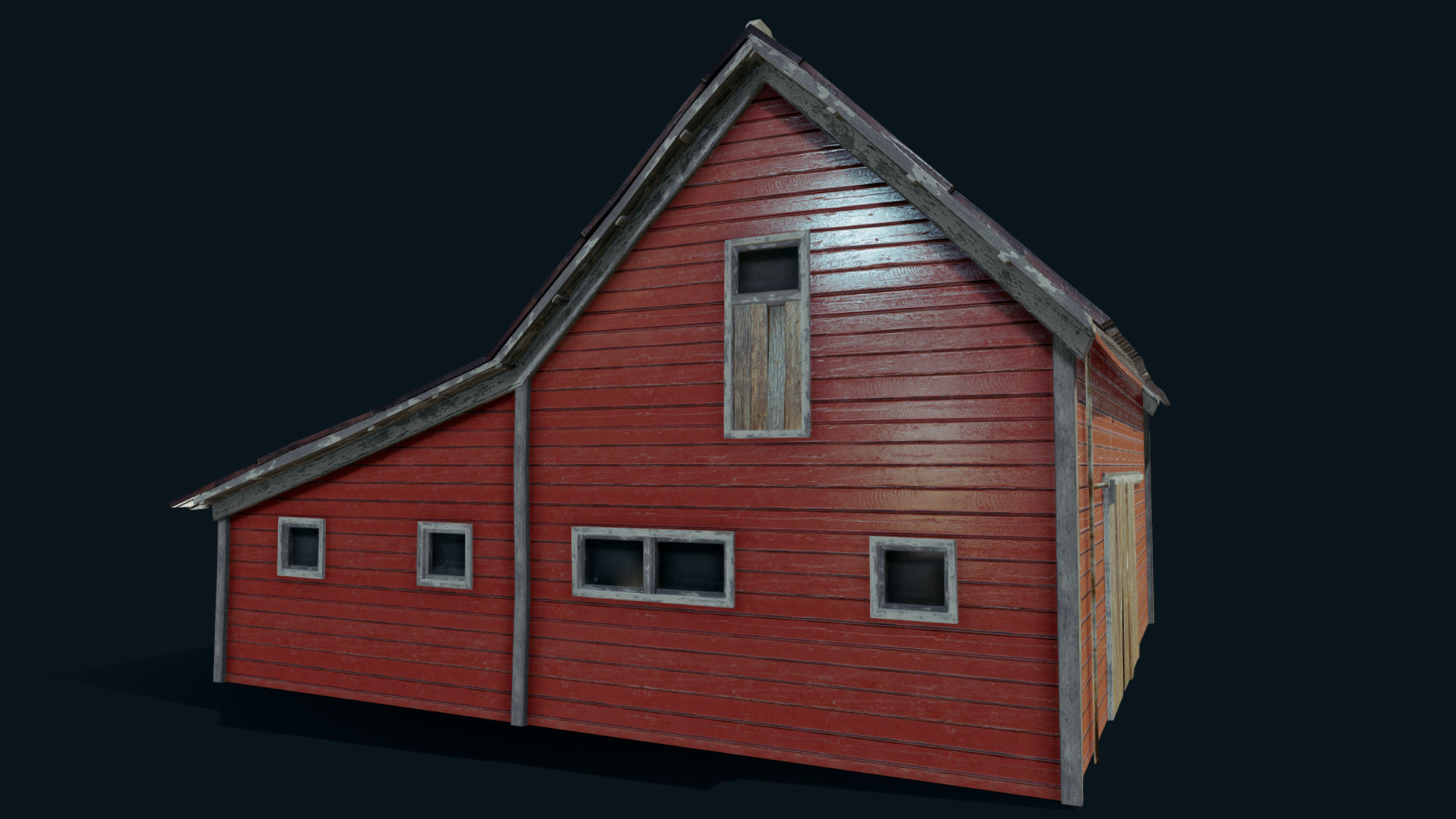 Farm Red Barn Low-poly 3D model_11