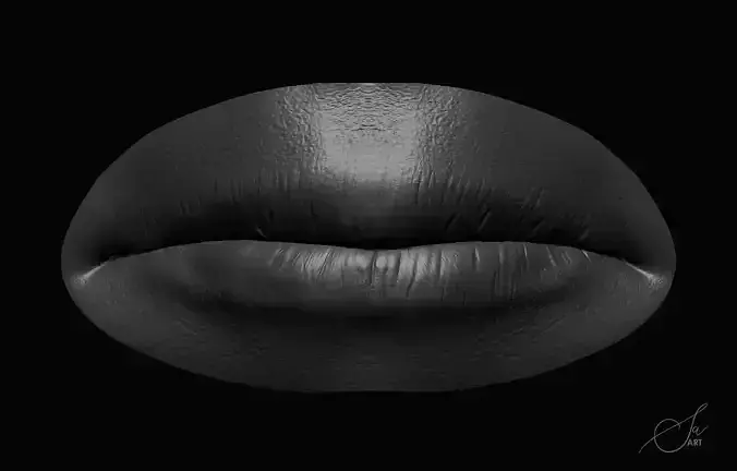 Realistic Lips Male Free 3D model