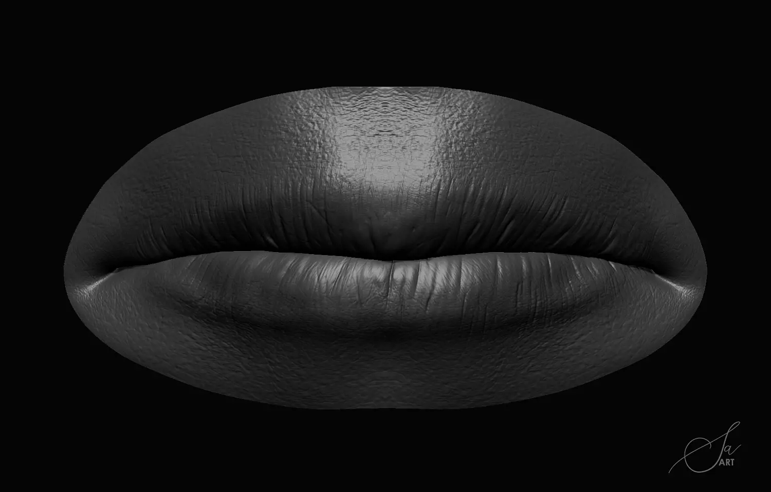 Realistic Lips Male Free 3D model