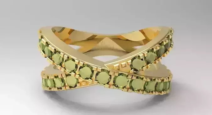 The X RIng gold with diamonds