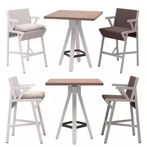 Kettal Vieques Bar Set stool and table
