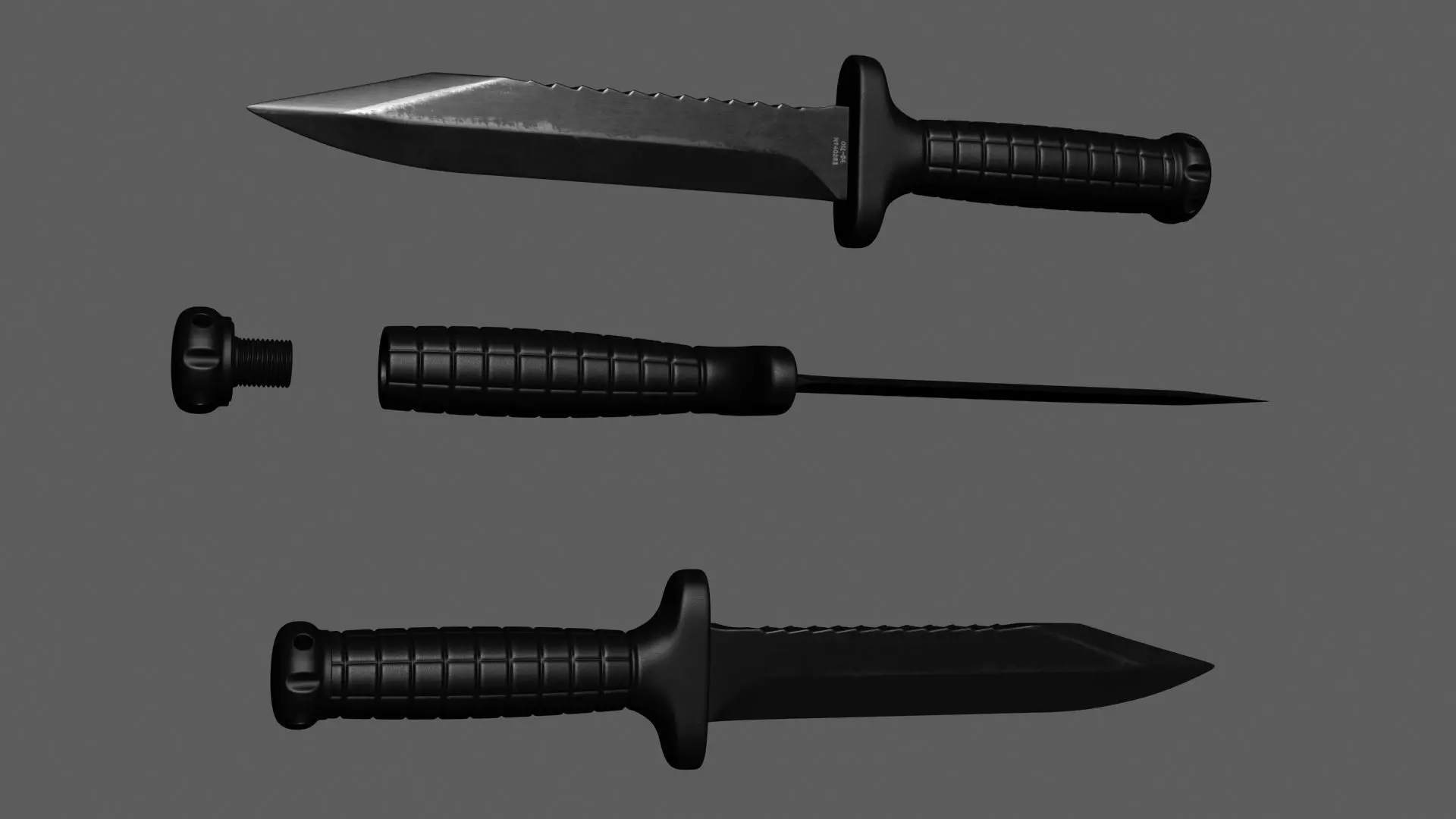 OTs-04 russian combat knife 3D model_0