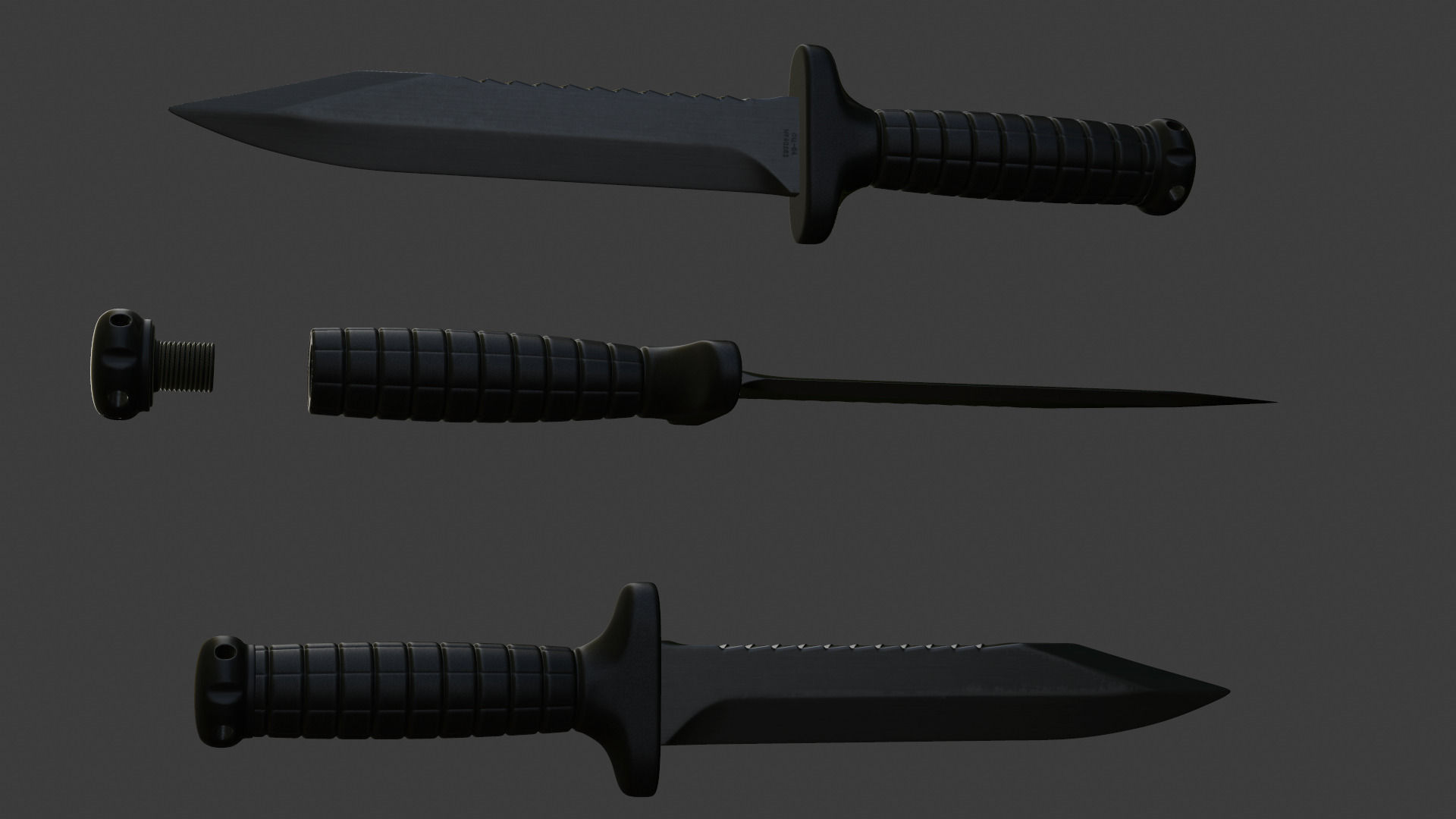 OTs-04 russian combat knife 3D model_5