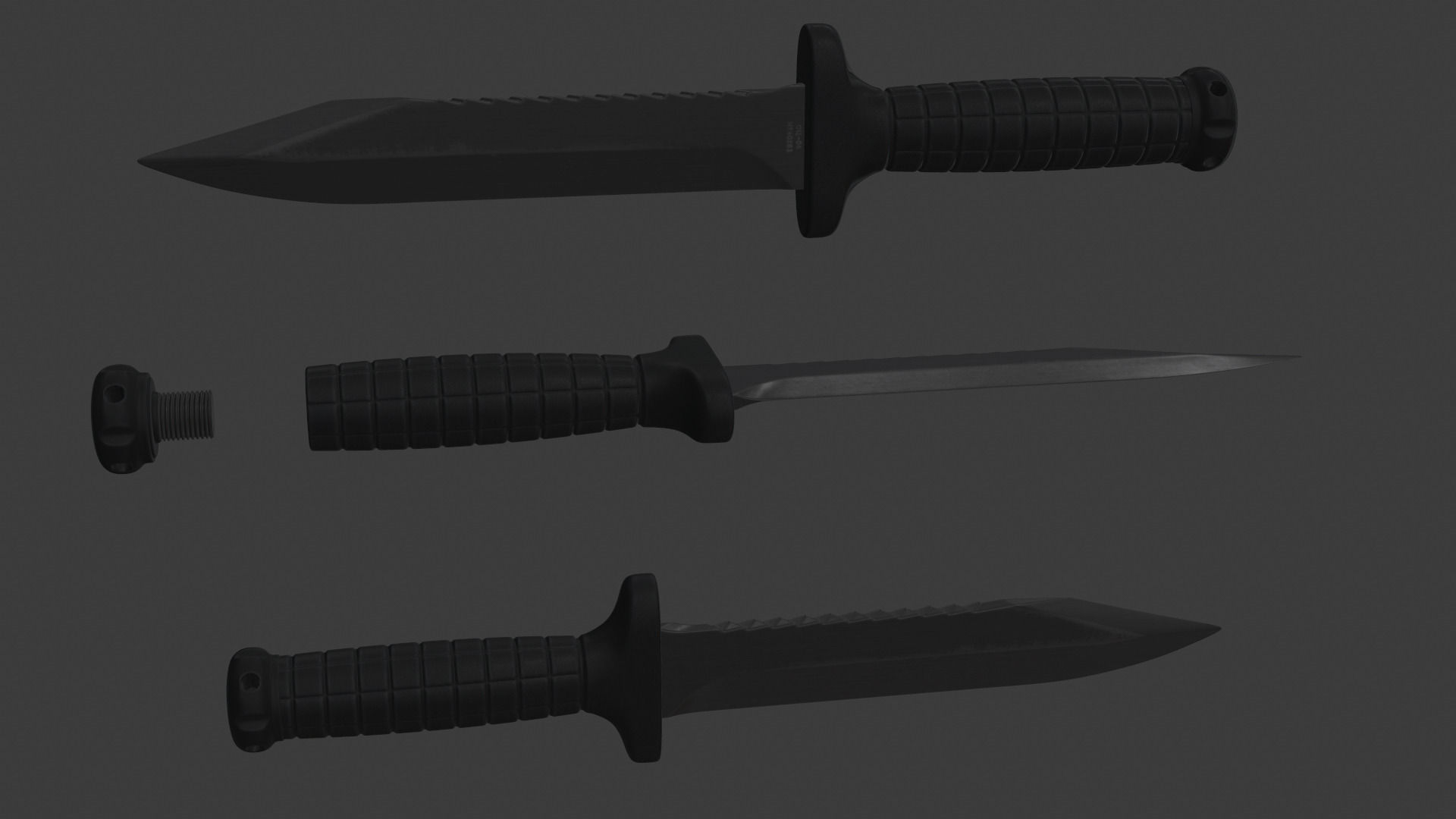OTs-04 russian combat knife 3D model_4