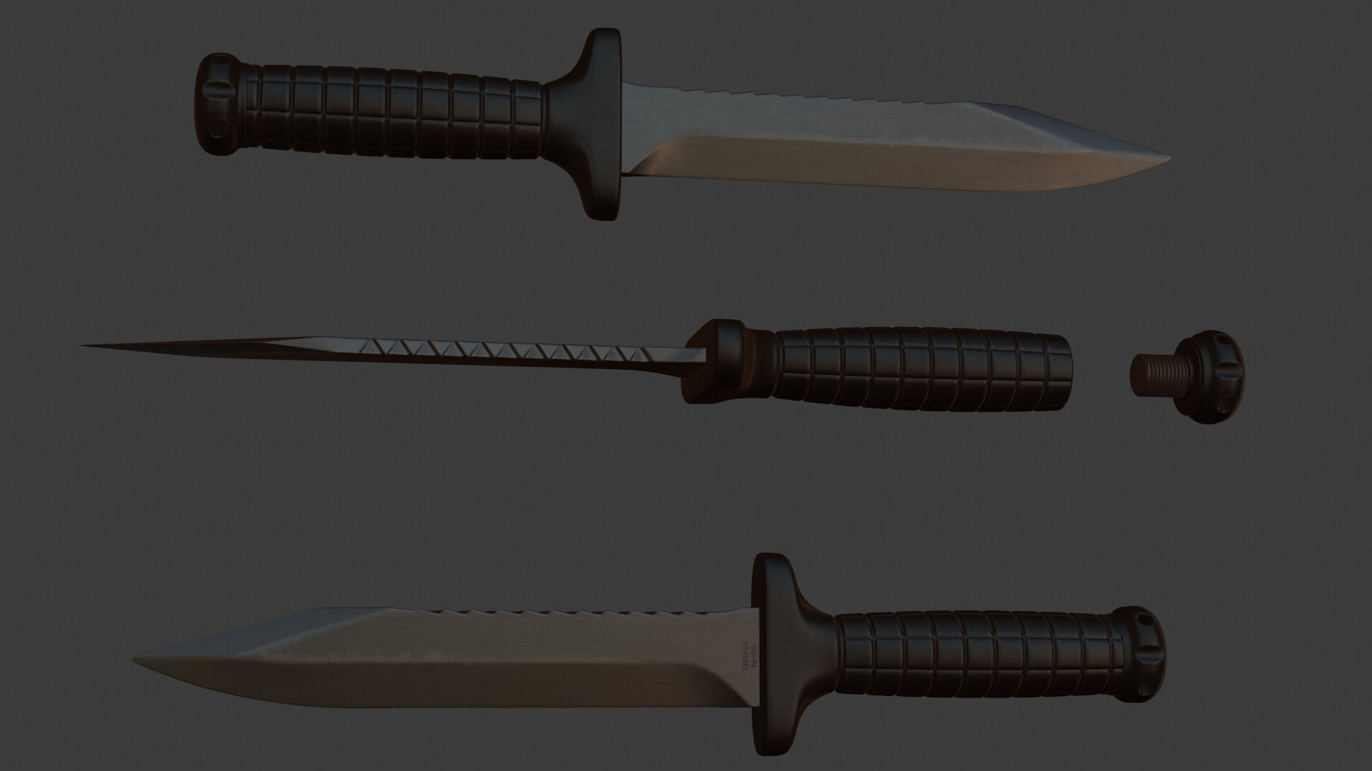 OTs-04 russian combat knife 3D model_2
