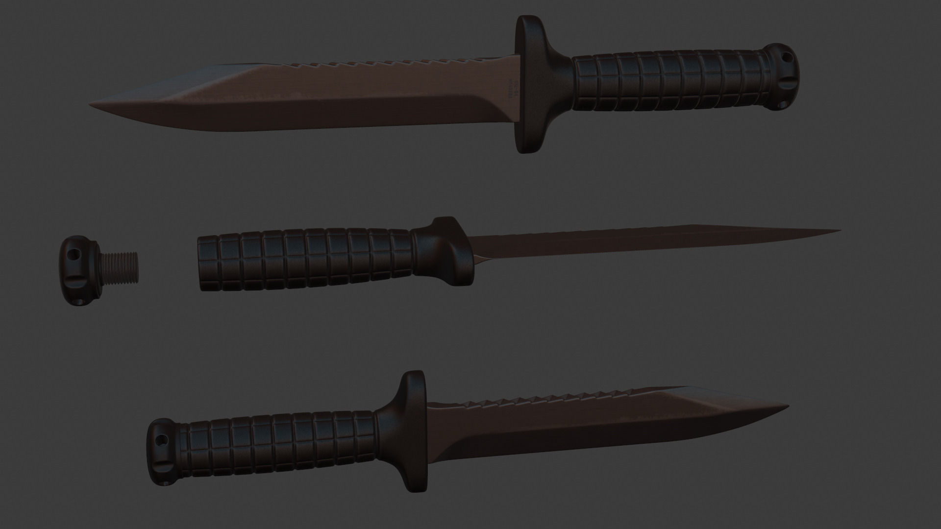 OTs-04 russian combat knife 3D model_3